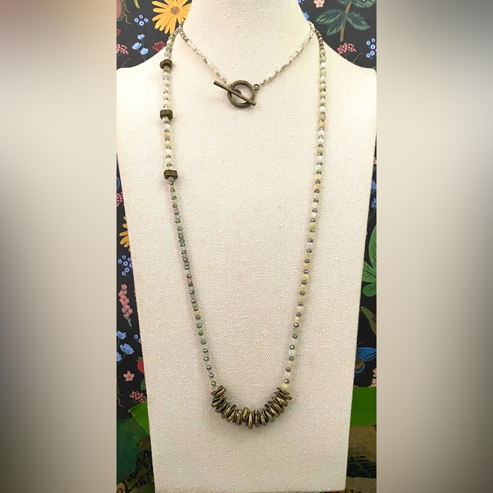 Sundance Aquamarine & Bronze Beaded Necklace